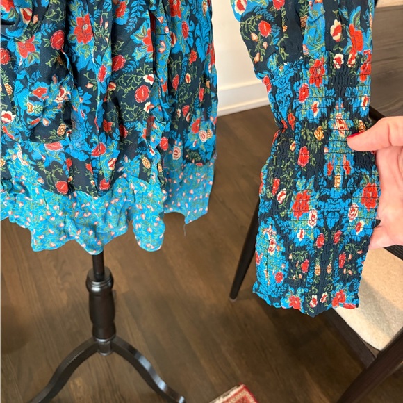 FARM Rio Blue Floral Long Sleeve Dress - Picture 3 of 8